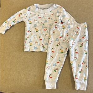 Kissy Kissy Cozy Kids Pajamas with Festive Snowman Print